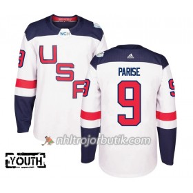 USA Tröja Zach Parise 9 World Cup 2016 Barn Vit Premier